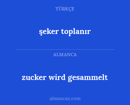 şeker toplanır - zucker wird gesammelt