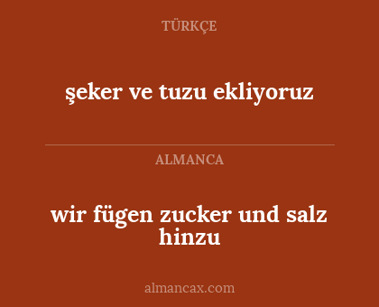 şeker ve tuzu ekliyoruz - wir fügen zucker und salz hinzu