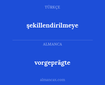 vorgeprägte - şekillendirilmeye