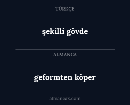 geformten köper - şekilli gövde
