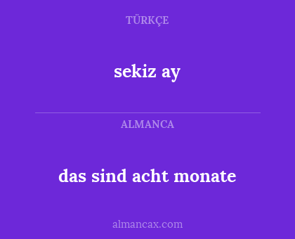 sekiz ay - das sind acht monate
