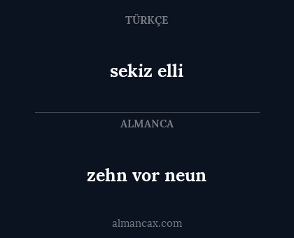 sekiz elli - zehn vor neun