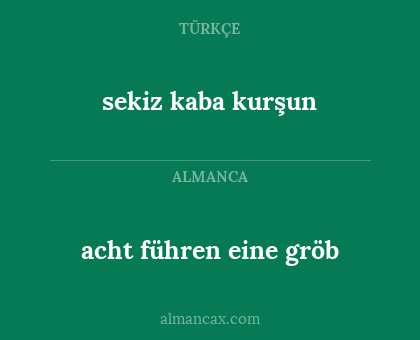 acht führen eine gröb - sekiz kaba kurşun
