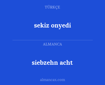 sekiz onyedi - siebzehn acht