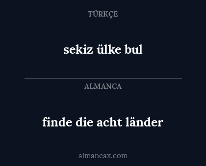 finde die acht länder - sekiz ülke bul