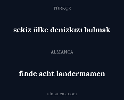 finde acht landermamen - sekiz ülke denizkızı bulmak