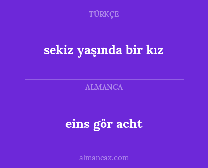 eins gör acht - sekiz yaşında bir kız