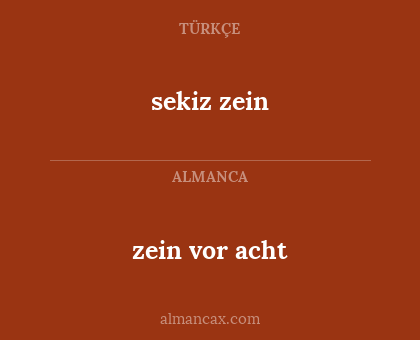 sekiz zein - zein vor acht