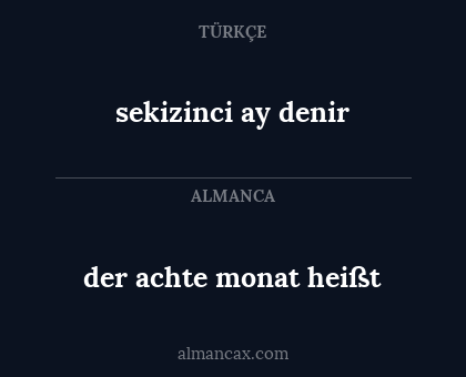 sekizinci ay denir - der achte monat heißt