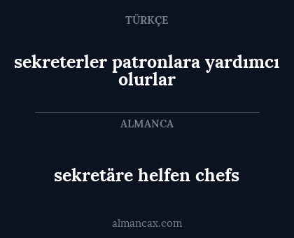 sekretäre helfen chefs - sekreterler patronlara yardımcı olurlar