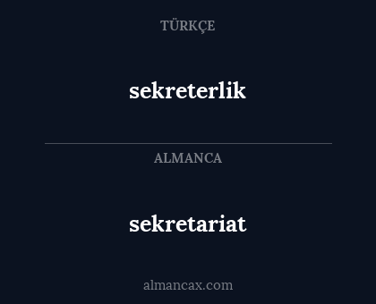 sekreterlik - sekretariat