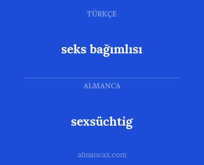 sexsüchtig - seks bağımlısı