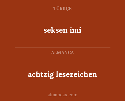 seksen imi - achtzig lesezeichen