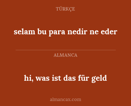 selam bu para nedir ne eder - hi, was ist das für geld