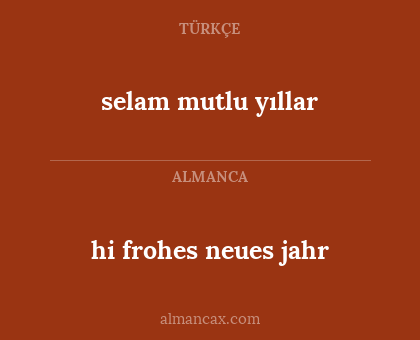 hi frohes neues jahr - selam mutlu yıllar