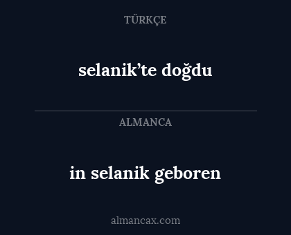 selanik’te doğdu - in selanik geboren