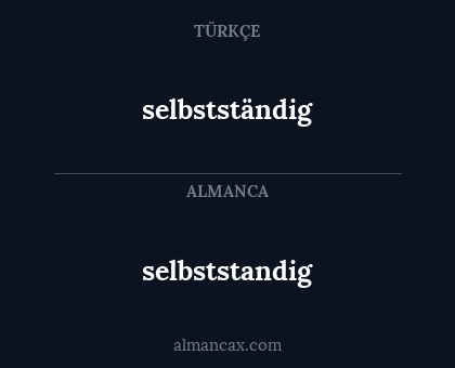 selbststandig - selbstständig