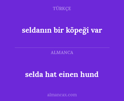 selda hat einen hund - seldanın bir köpeği var