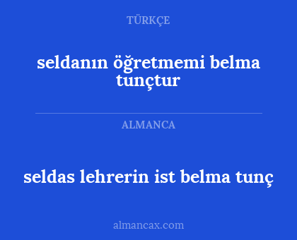 seldanın öğretmemi belma tunçtur - seldas lehrerin ist belma tunç