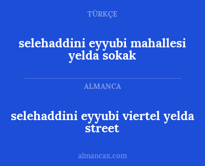 selehaddini eyyubi viertel yelda street - selehaddini eyyubi mahallesi yelda sokak