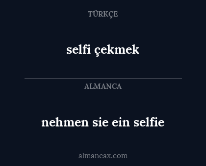 selfi çekmek - nehmen sie ein selfie