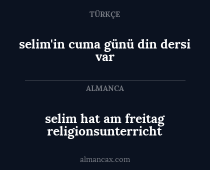selim'in cuma günü din dersi var - selim hat am freitag religionsunterricht