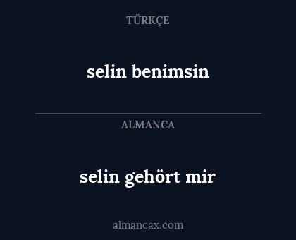 selin benimsin - selin gehört mir
