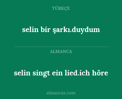 selin bir şarkı.duydum - selin singt ein lied.ich höre
