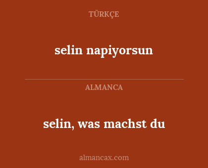 selin napiyorsun - selin, was machst du
