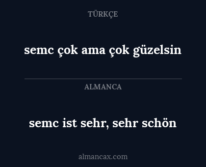 semc ist sehr, sehr schön - semc çok ama çok güzelsin