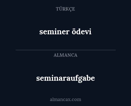 seminaraufgabe - seminer ödevi