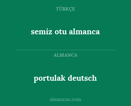 portulak deutsch - semiz otu almanca