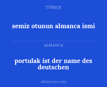 semiz otunun almanca ismi - portulak ist der name des deutschen