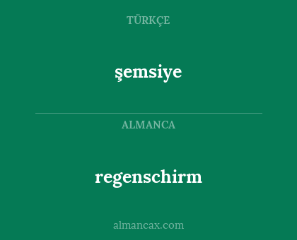 regenschirm - şemsiye