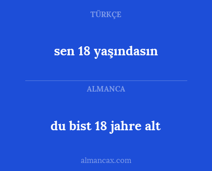 sen 18 yaşındasın - du bist 18 jahre alt