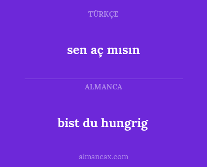 bist du hungrig - sen aç mısın