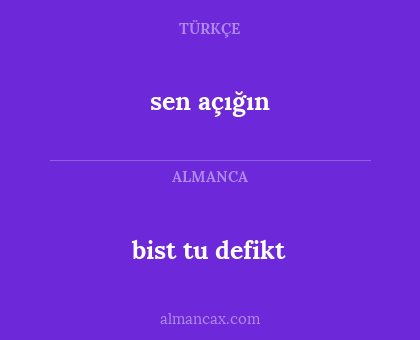 bist tu defikt - sen açığın