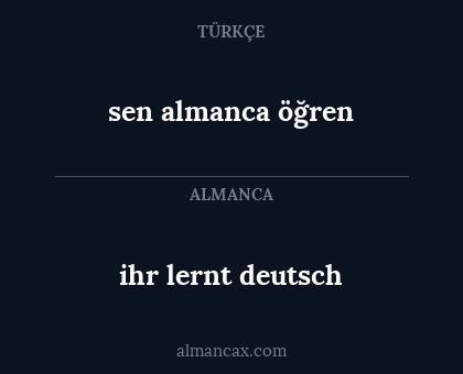 ihr lernt deutsch - sen almanca öğren