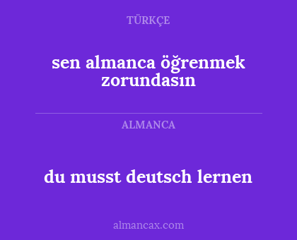 du musst deutsch lernen - sen almanca öğrenmek zorundasın