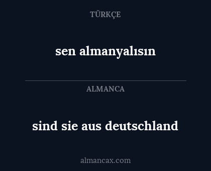sen almanyalısın - sind sie aus deutschland