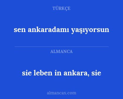 sie leben in ankara, sie - sen ankaradamı yaşıyorsun