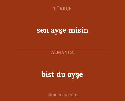 sen ayşe misin - bist du ayşe