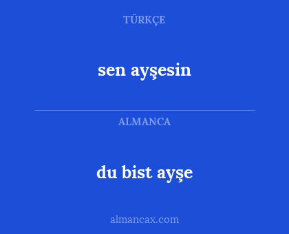 du bist ayşe - sen ayşesin
