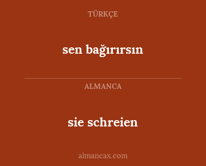 sie schreien - sen bağırırsın
