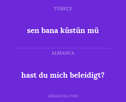 hast du mich beleidigt? - sen bana küstün mü