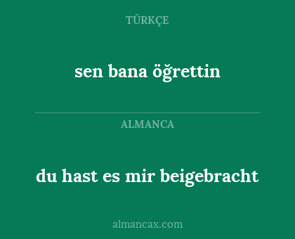 sen bana öğrettin - du hast es mir beigebracht