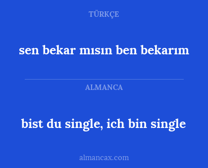 sen bekar mısın ben bekarım - bist du single, ich bin single