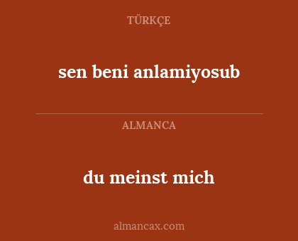 du meinst mich - sen beni anlamiyosub