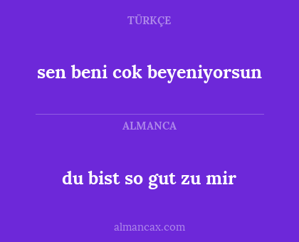 sen beni cok beyeniyorsun - du bist so gut zu mir