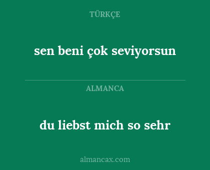 sen beni çok seviyorsun - du liebst mich so sehr